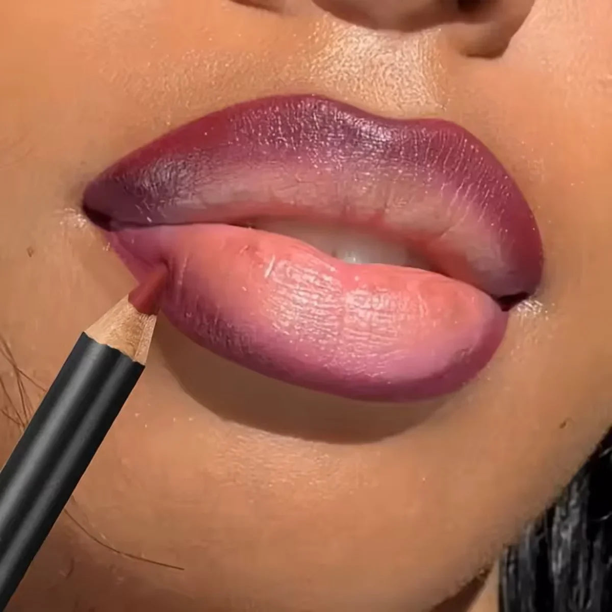 Blushimmer waterproof matte lipliner pencil in red shade, designed for long-lasting, moisturizing lip contour and tint application.