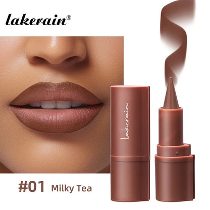 Blushimmer Lakerain matte black brown lip liner crayon with waterproof, non-sticky contouring lipstick for lip makeup.