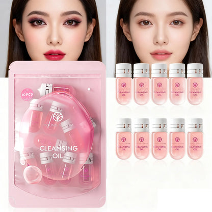 Blushimmer Young Vision cleansing oil set with rose flower scent, gentle makeup remover and pore cleansing oil in 5 or 10 pcs.