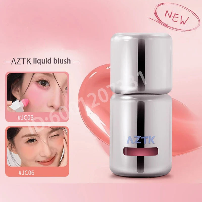 Blushimmer AZTK Blush Designer Color face makeup, water gloss liquid blush with natural, long-lasting muddy cheek color.