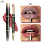 2 IN 1 Lip Liner Waterproof Nude Matte Lipstick Pencil Sexy Red Long Lasting Double Ended Lipliner Makeup Cosmetics For Women