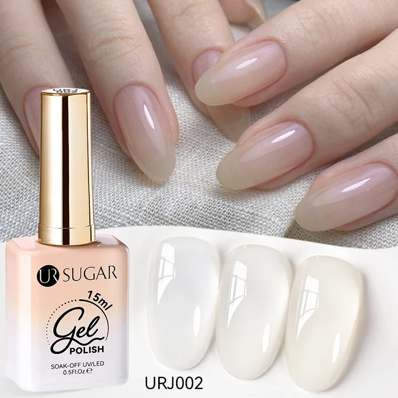 Blushimmer UR Sugar 15ml jelly milky white translucent gel polish for UV gel nail art and semi-permanent soak-off nail varnish