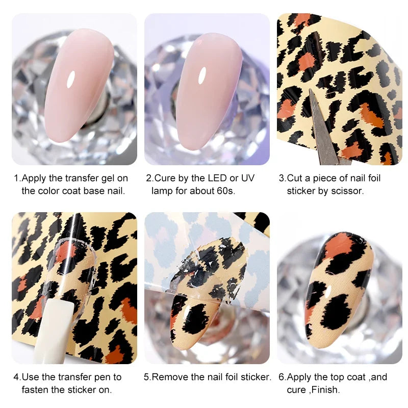 Blushimmer AS 15ml transfer foil gel nail polish with star sticker design, soak-off, fast dry UV/LED gel varnish for nail art.