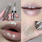 Black Rabbit Gothic silver metallic lip gloss by Blushimmer, showcasing a translucent, non-sticky water gloss on lips.