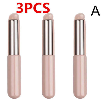 Blushimmer silicone lip brush with cover cap, soft round head concealer applicator for precise lipstick and makeup application