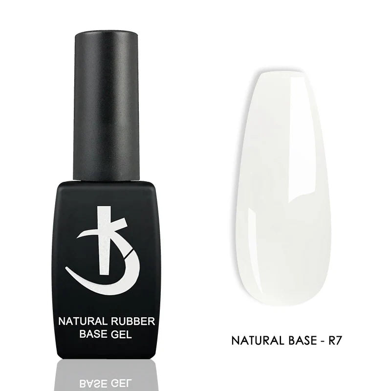 Milky white rubber base gel polish in nude pink shade by Blushimmer, suitable for gel nails, UV and LED enamel application.