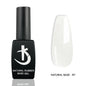 Milky white rubber base gel polish in nude pink shade by Blushimmer, suitable for gel nails, UV and LED enamel application.