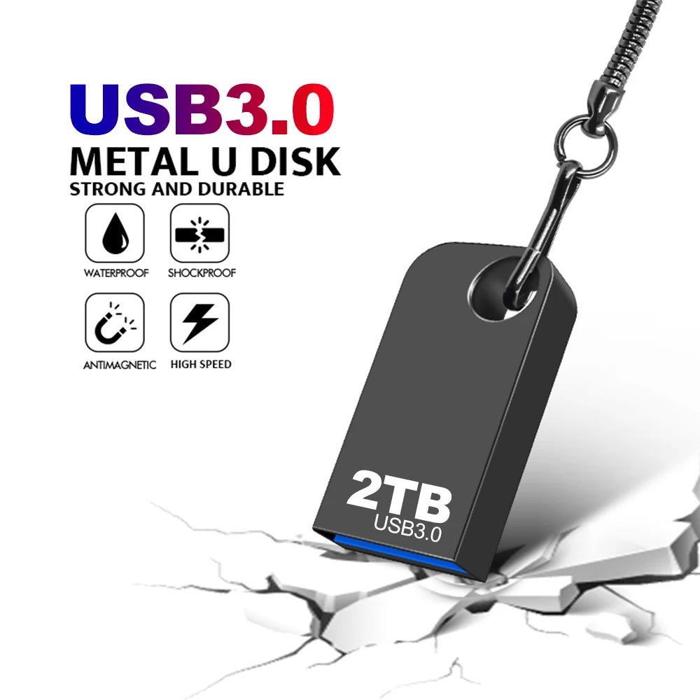 Super Mini Pendrive USB 3.0 Metal 128GB USB Flash Drive 512GB Pen Drive Waterproof Memoria Storage U Disk Flash Memory Stick 2TB