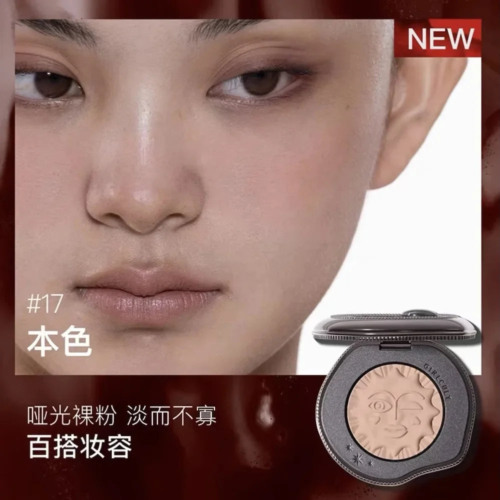 Girlcult Blushimmer Black Fuwa Cream Blusher with white nude fine matte powder for natural, cold-toned makeup look.