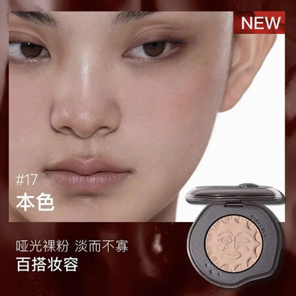 Girlcult Blushimmer Black Fuwa Cream Blusher with white nude fine matte powder for natural, cold-toned makeup look.