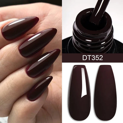 Burgundy crimson nail gel polish by Blushimmer, 7ml high pigment, long-lasting, non-streak, UV LED soak-off nail art gel.