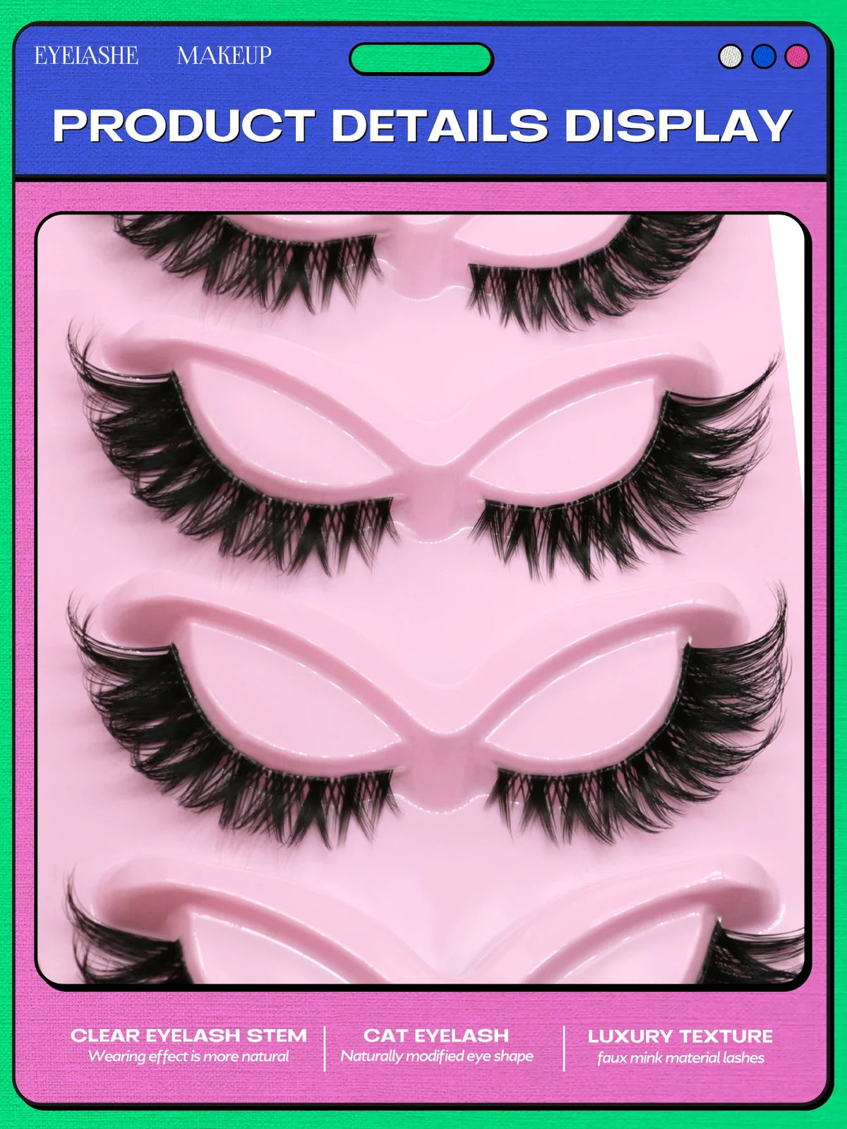 Blushimmer Veltrinay Fake Lashes Cat Eye Lashes faux mink eyelash with clear band, wispy natural look, ideal for makeup enhancement.