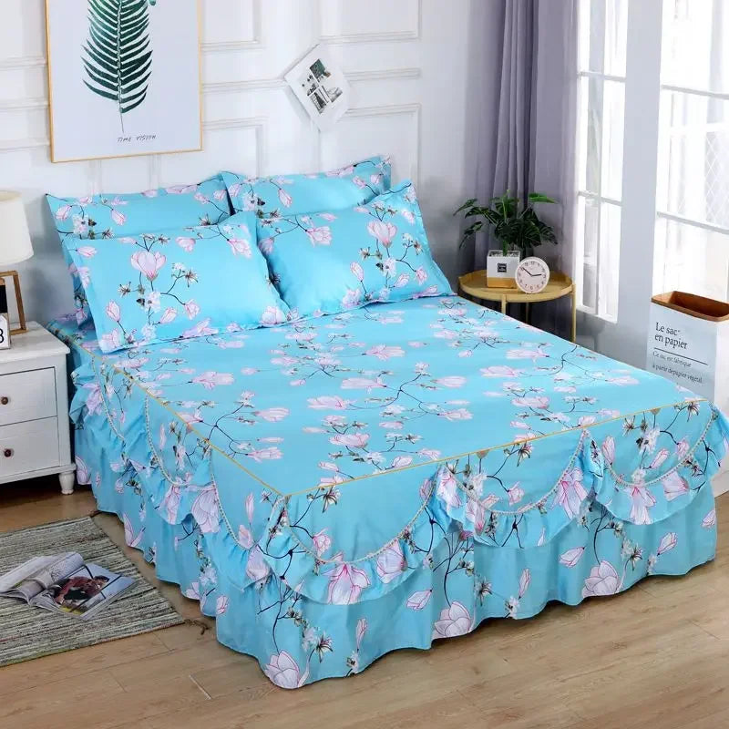 Bed Sheet 3pcs with Pillowcase Household Fashion Washable Skin-friendly Soft Bedding Luxury Bedroom Students Adults Bedspread