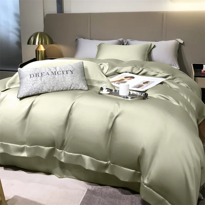 Silky 100% Bamboo Bedding Set Organic Pure Bamboo Duvet Cover Set with Quilt Cover Bed Sheet Pillowcase Luxury Cooling Bed Linen