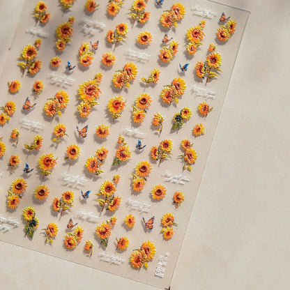 Dream Flower Window Shell Nail Art Stickers by Blushimmer, self-adhesive Japanese flower decals for press-on nails.