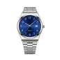 Minimalist stainless steel wristwatch by LUCKY FOX with black dial and precise timekeeping, ideal for everyday wear.