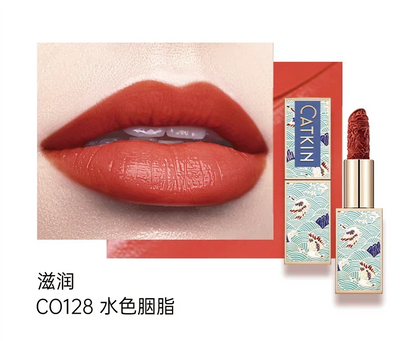 Blushimmer CATKIN Velvet Matte Lipstick in 3.6g with hydrating satin finish, smooth and creamy texture, long-lasting makeup lipstick.