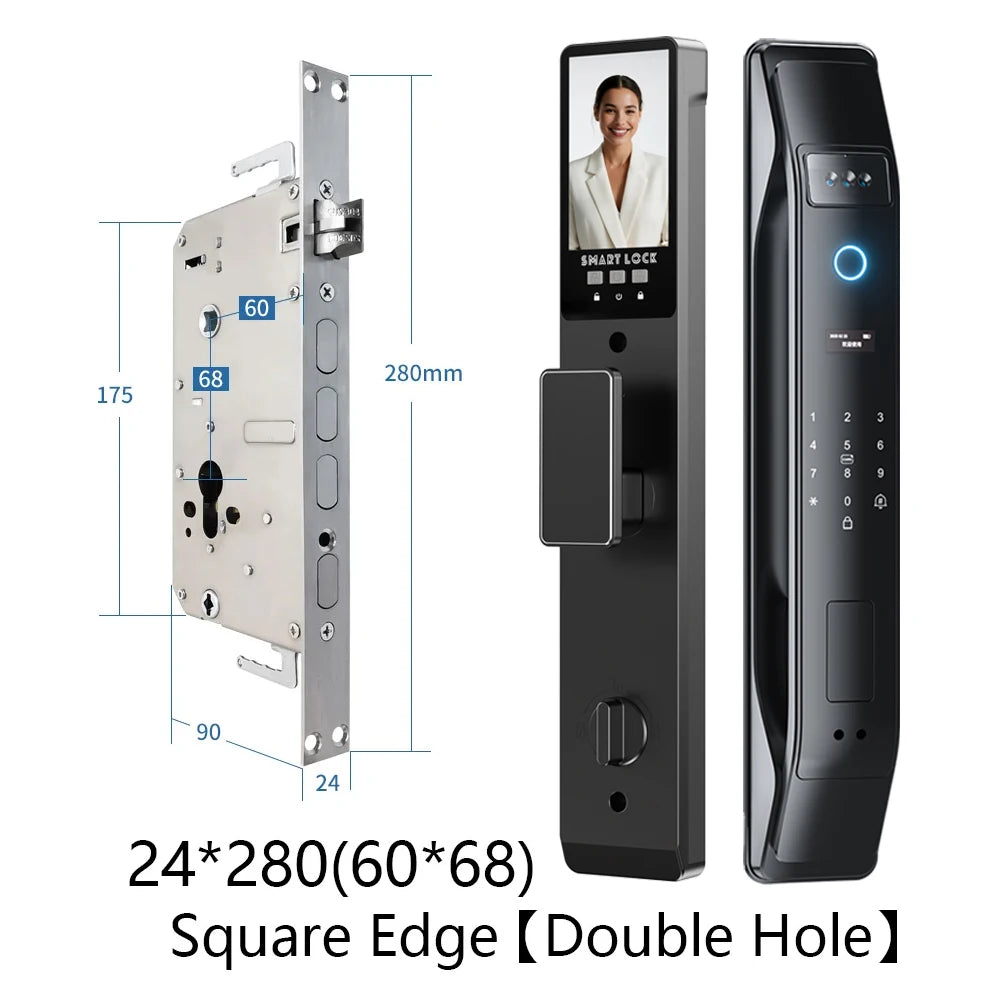 SANKESONG Tuya Smart 3D Face Door Lock Security Camera Monitor Intelligent Fingerprint Password Biometric Electronic Key Unlock