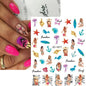 Black and white nail art sticker with sexy woman design, press-on nail decal by Blushimmer for stylish nail decoration.