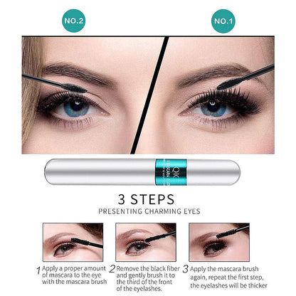 Blushimmer waterproof double in-one mascara with silk fibers, black lengthening and thickening for eyelash extension and enhancement.