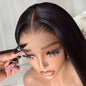 40-inch straight blonde 613 human hair lace frontal wig with 13x6 transparent lace, pre-plucked, Selvanelle brand