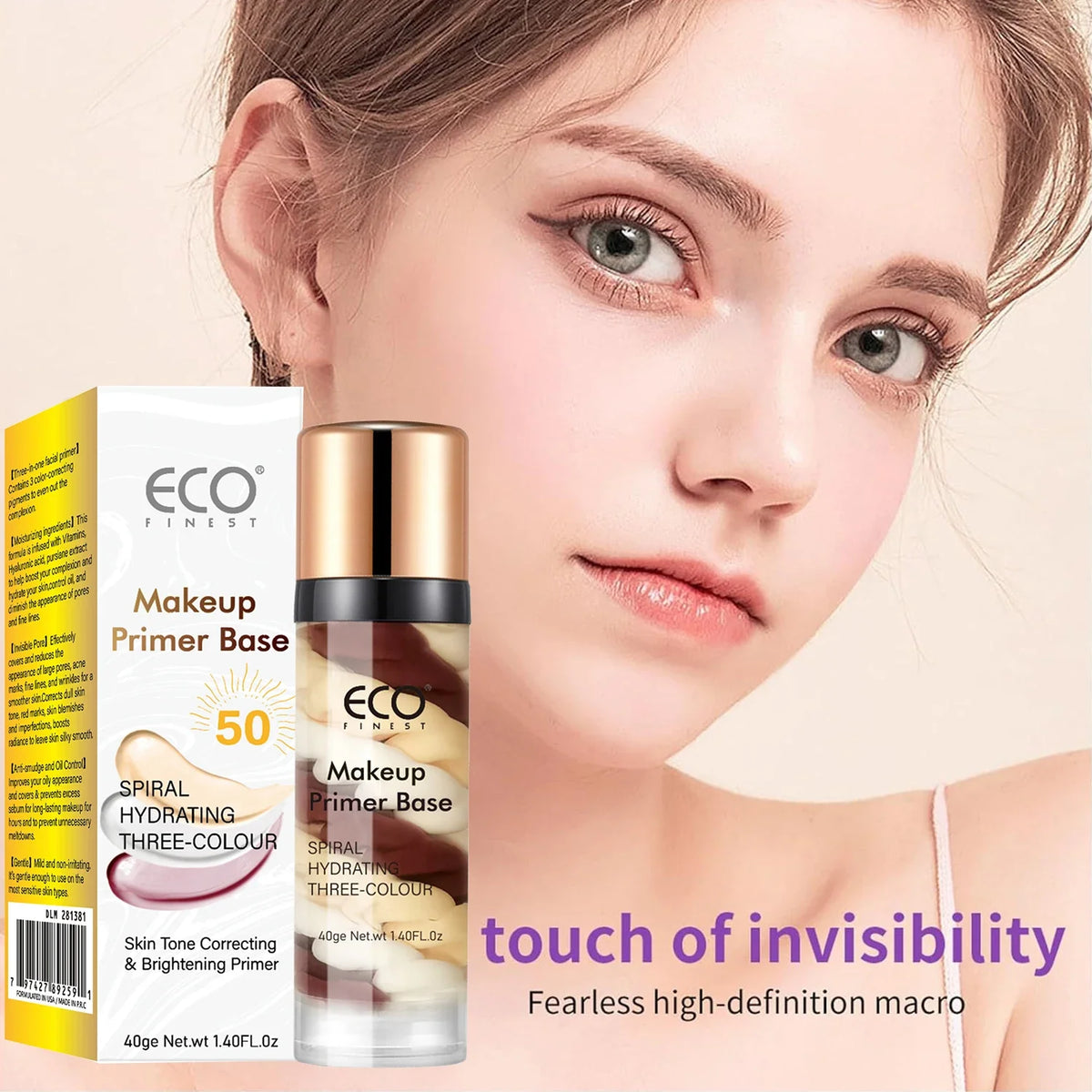 Two Blushimmer radiant makeup primers in 40g tubes, moisturizing, evens skin tone, covers blemishes and pores.