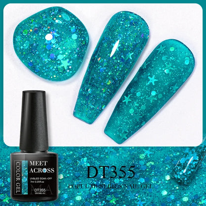 Blushimmer Meet Across pink dried flower gel nail polish with natural flower design, UV and LED soak-off nail art gel for manicures