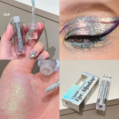 Chameleon Liquid Eyeshadow Eyeliner Sparkling Liquid Eye Shadow Metallic Shining Eye Shadow Liner Makeup Green Purple Silvery