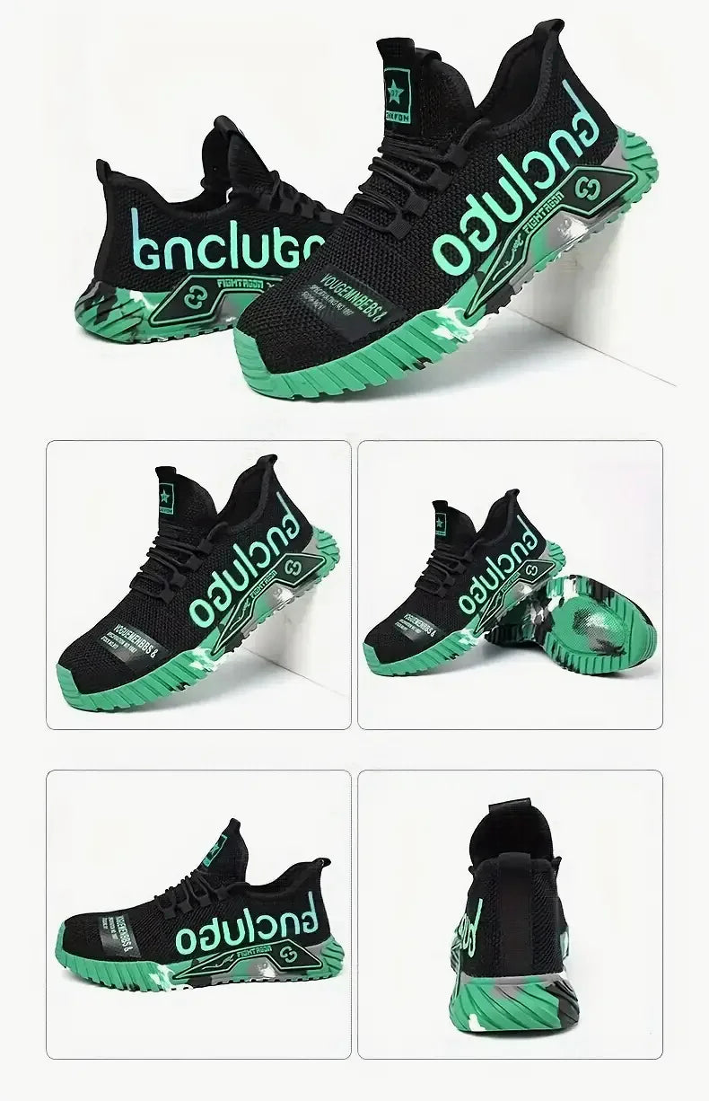 Steel Toe Anti-Puncture Men's Safety Shoes Reinforced Sole Slip Resistant Shoes Man Lightweight Breathable Men's Work Shoes