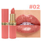 Pearlescent Pink Glitter Velvet Lipstick Metallic Waterproof Long Lasting Matte Shimmer Diamond Lipstick Women Makeup Cosmetic