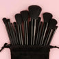 Vegan makeup brush set by Blushimmer with soft, fluffy kabuki and blending brushes for foundation, contour, and baking application.