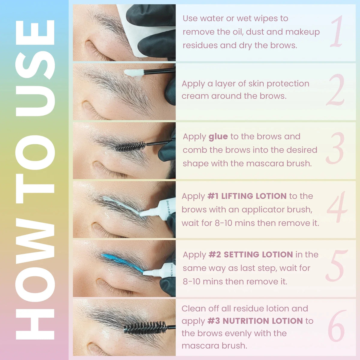 Blushimmer PERMANIA Eyebrows Lift Lotion bottle for brow lamination and eyelash lifting, with applicator brush and emulsion cream.