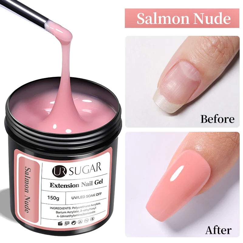 UR SUGAR 150g Rubber Base Gel Nail Polish Sparking Aurora Glitter Rubber Varnish Soak Off Semi permanent UV LED Gel Manicure
