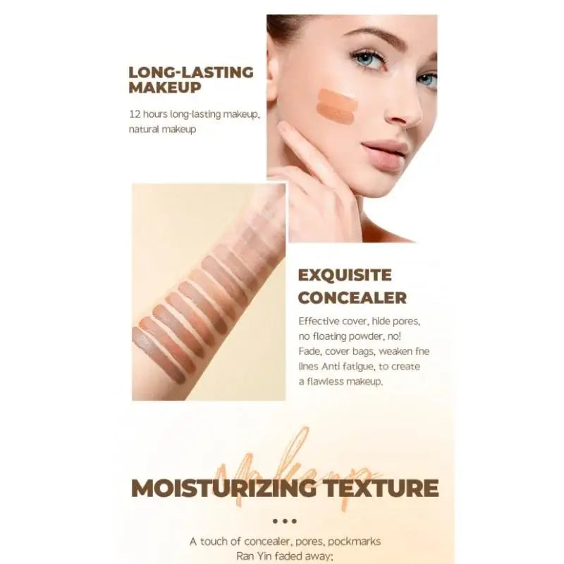 Blushimmer waterproof liquid concealer and foundation in a long-lasting, natural matte cream for dark circles and acne coverage