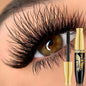 Close-up of black lengthening waterproof mascara wand from Blushimmer showing bristles and smooth formula.