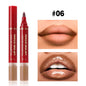 Lip Pencil Liquid Liner Double Head 2in1 Waterproof Tint Nude Oil Plump Gloss Mirror Lasting Moisturizing