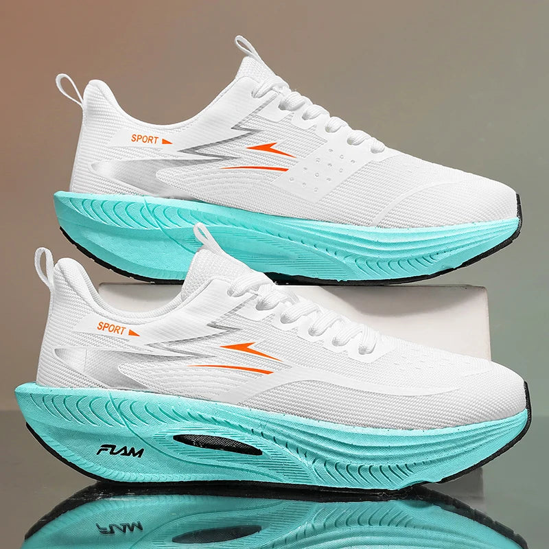 Running Shoes Men Sports Marathon Air Cushion Carbon Board Breathable Lightweight Comfortable Women Athletic Nonskid Sneakers