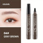 Blushimmer waterproof eyebrow pen with microblading style split-head design in five natural shades, perfect for detailed eyebrow makeup.