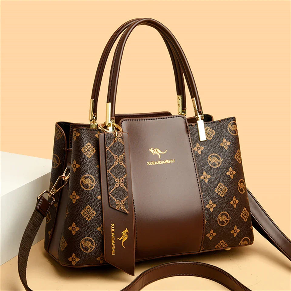 LPO fashion print shoulder crossbody handbag with colorful design, stylish accessory for casual and everyday wear.