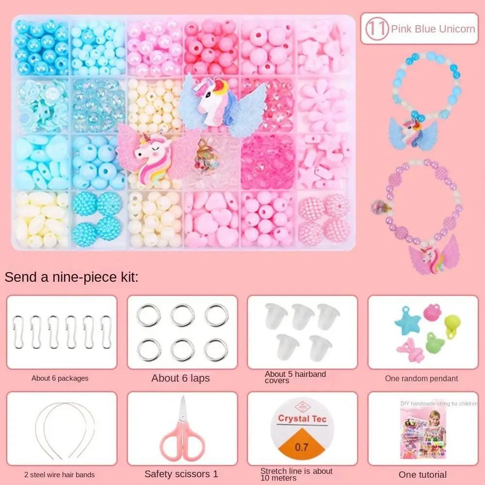 Arts Crafts DIY Handmade Beaded Kit Toy DIY Toy Jewelry Set DIY Making Beads Kit Toy Kawaii Creative