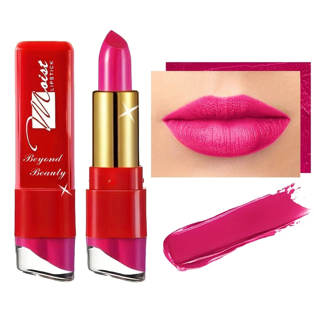 Blushimmer 12-color creamy moisturizing lipstick palette with long-lasting shades, ideal for women and beginners in makeup.