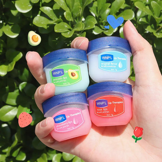 Blushimmer 4-pack moisturizing lip balm and lip mask set for dry lips, nourishing and healing with natural ingredients.