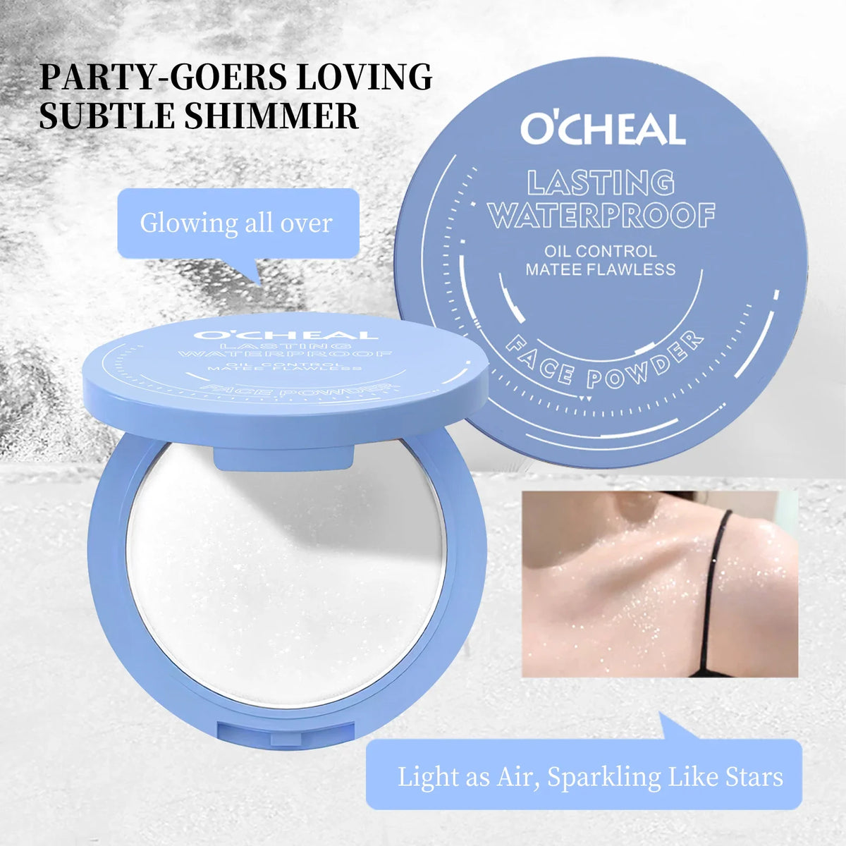 Blushimmer Ocheal matte face setting powder and foundation pressed powder with oil control and radiant finish for full coverage makeup.