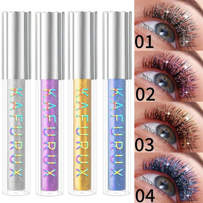 Blushimmer Diamond Shine Waterproof Glitter Mascara with snow effect, adding volume and curl to eyelashes.