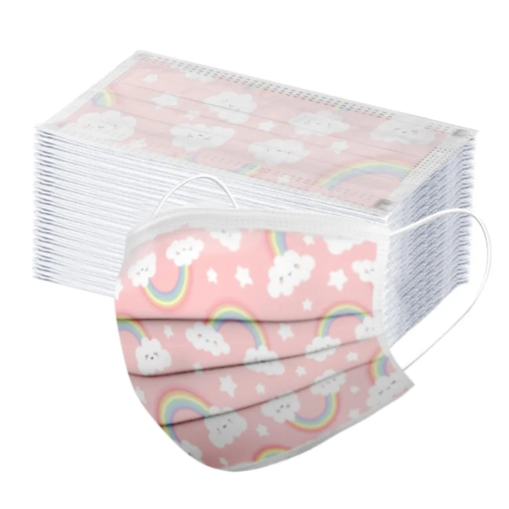 50pcs Cartoon Kids Disposable Mask 3 Layer Child Filter Hygiene Thicken Children's Face Mouth Mask Earloop mascarilla infantil