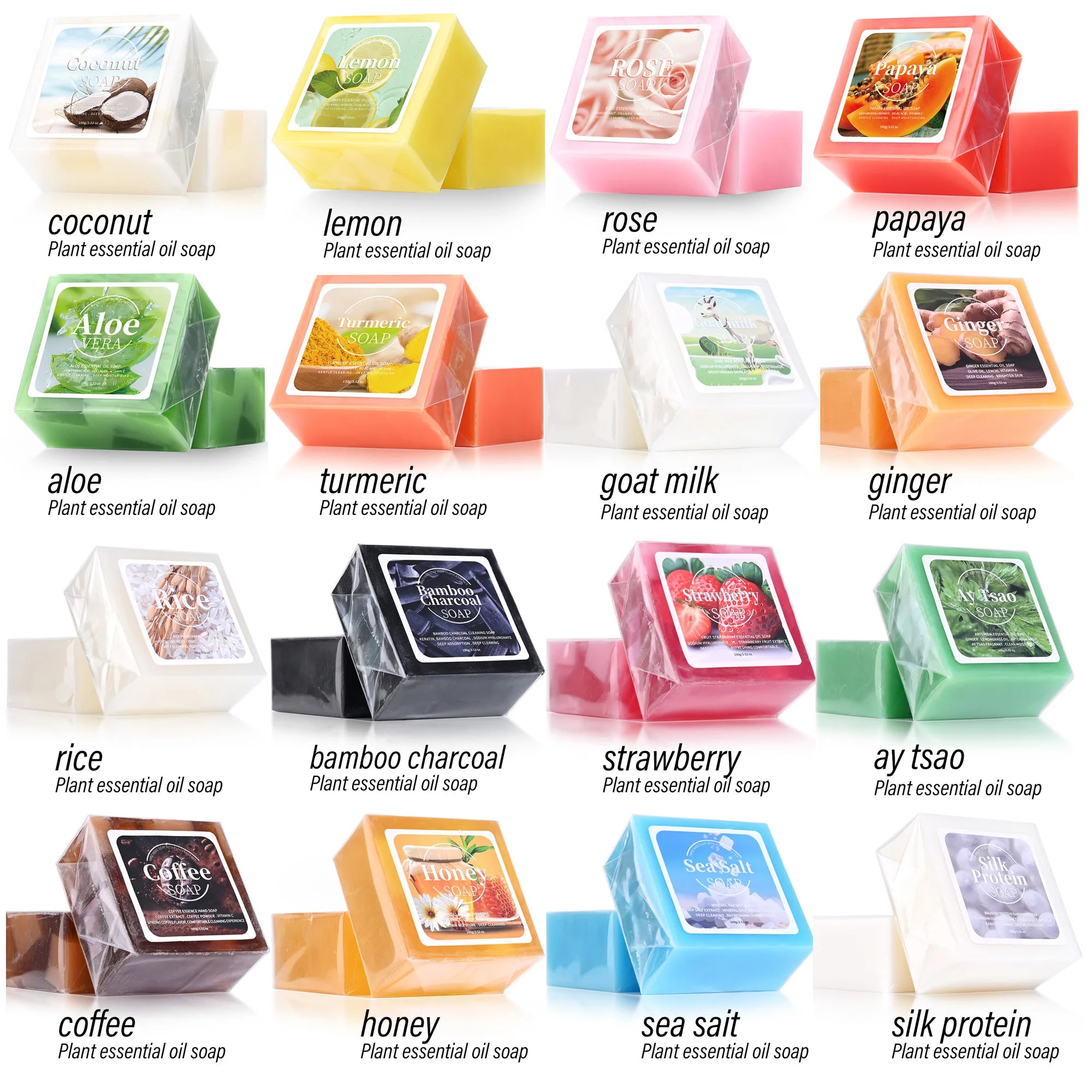 B+Artemisia Plant Essential Oil Soap Containing Lemongrass Essential Oil and Ginger Oil Deeply Cleanses and Moisturizes the Skin