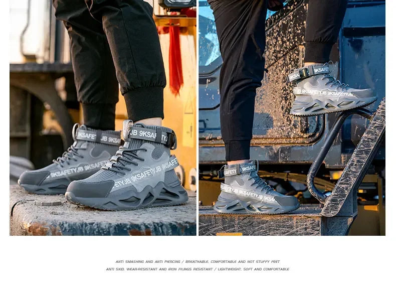 steel toe safety boots for men protective shoes industrial safety shoe woman light work shoes anti-puncture work safety sneakers