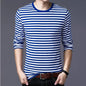 Men's striped long-sleeve T-shirt by LIBRECLANS, casual fashion top with Harajuku style, large size, suitable for women and men