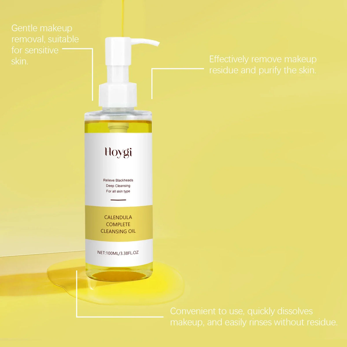 Blushimmer makeup remover oil for instant, gentle facial cleansing and makeup removal, suitable for sensitive skin.