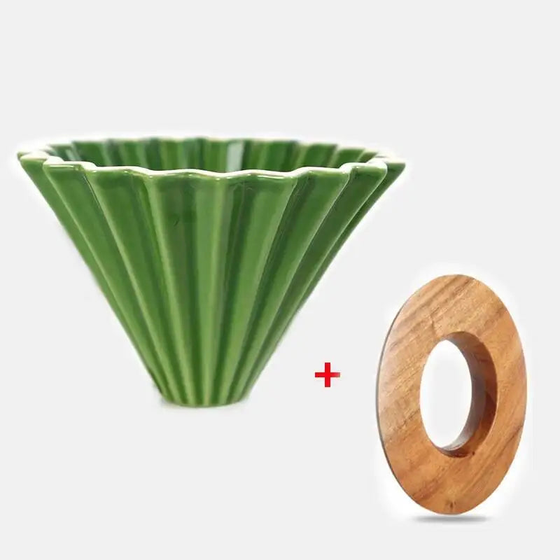 Ceramic Hand Brewing Coffee Dripper Pour Over Coffee Maker Handmade Origami Coffee Filter Cup Flower Shape Funnel Drip Cafe Cup